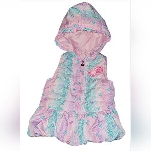 Girl's Hooded Puffer Vest - EUC